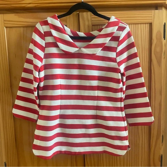 Boden Striped Sarah Ponte Top Ottoman Fabric - Size 8 - Picture 7 of 11